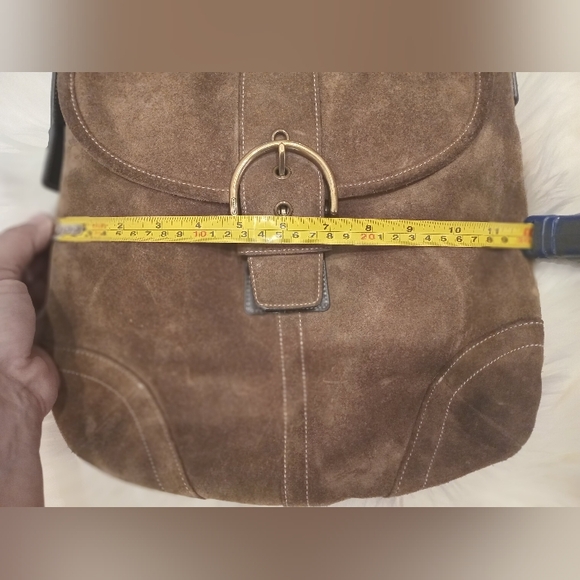 Coach Brown Suede Shoulder Bag - Picture 13 of 16
